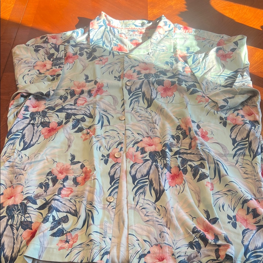 Tommy Bahama Pink and Blue Floral Shirt